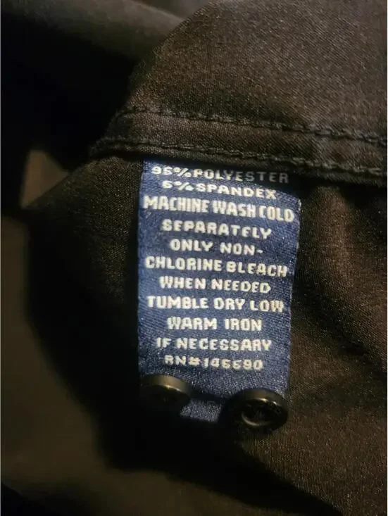 Nautica Slim Fit Classic Black Button up Shirt. Mens size Large 16/16 1/2 32/33 - Picture 3 of 5